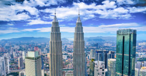 Photo of Petronas Tower and city in Malaysia.