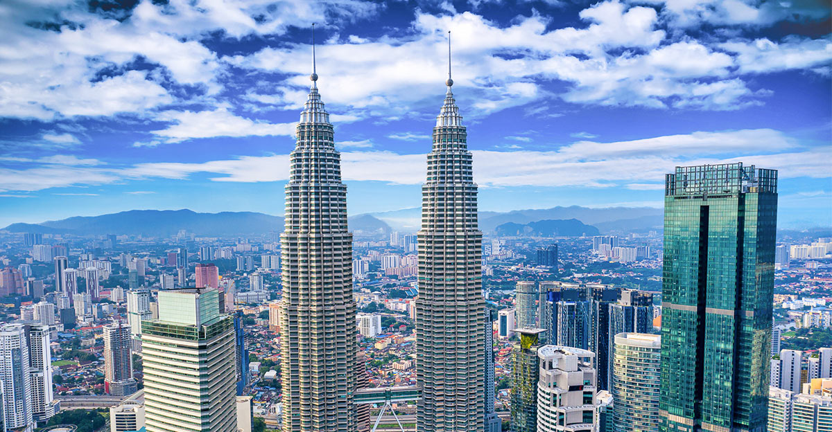 Photo of Petronas Tower and city in Malaysia.