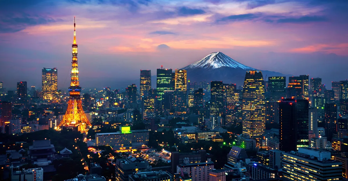 Photo of Japan CBD with Mount Fuji in the background.