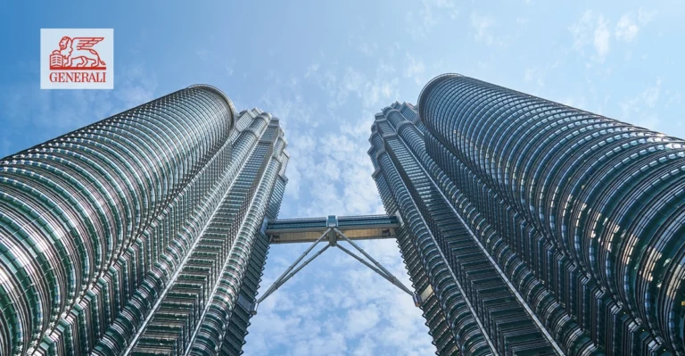 A photo of buildings in Malaysia . Generali logo in top left corner.