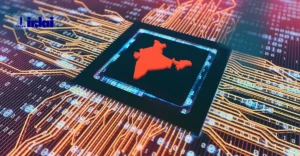 A photo of A map of India within a computer chip. The Insurance Regulatory and Development Authority of India logo in top left corner.