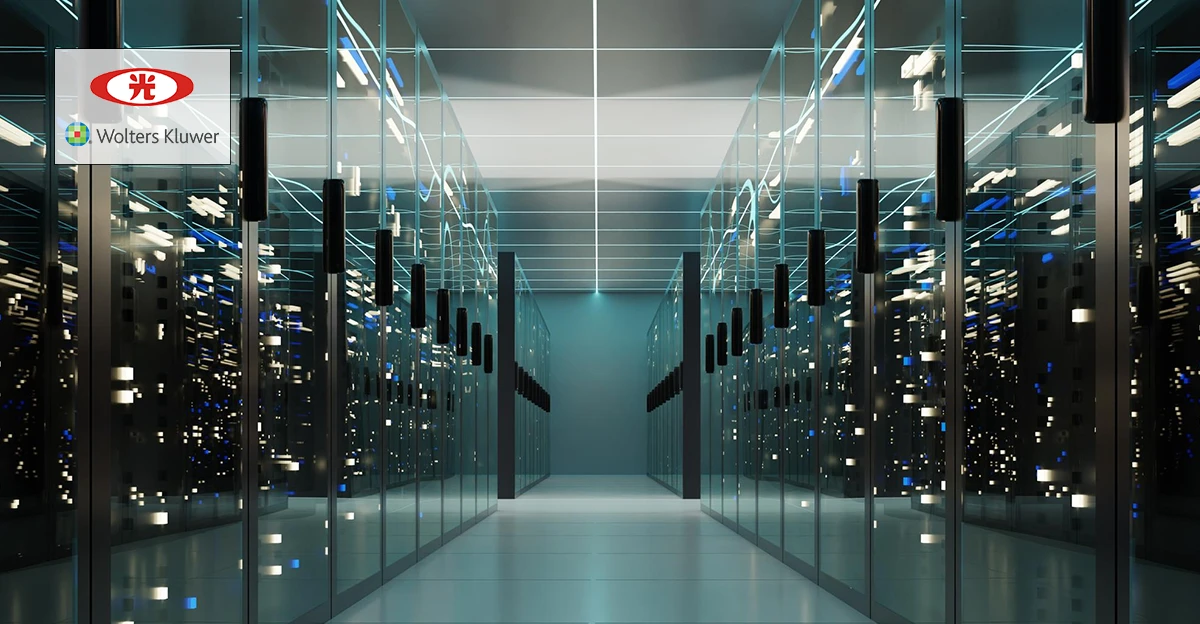 A profile photo of Computer servers. Shing Kong insurance and Wolters Kluwer logo in top left corner.