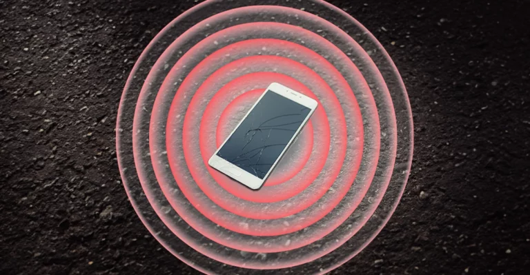 An image of a cell phone with a red circle around it.