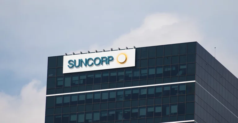 A building with the suncorp logo on it.