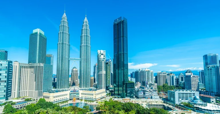 The petronas towers in kuala lumpur, malaysia.