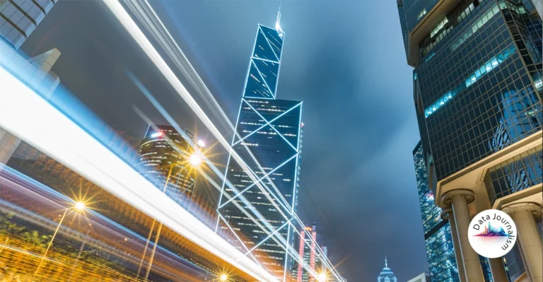 Hong kong's skyline at night.