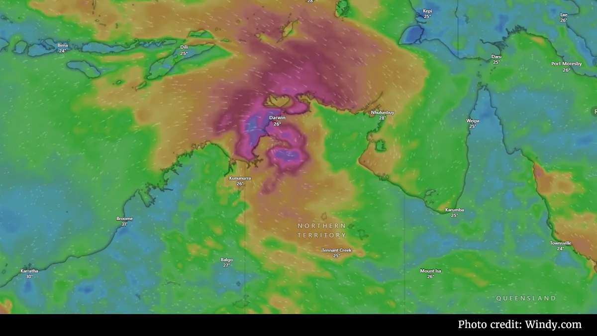 Tropical cyclone narelle makes second landfall in northern territory  rein asia