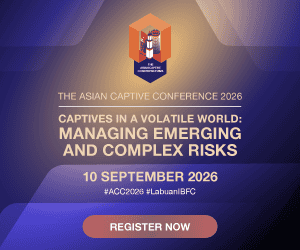 Conference banner for The Asian Captive Conference 2026 with event title and date, featuring a geometric logo and a Register Now button.