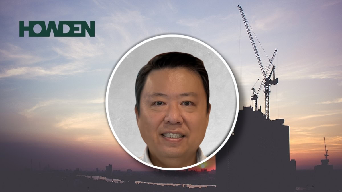 Akihisa Hirata, new leader of Japan construction business at Howden, in front of construction site.