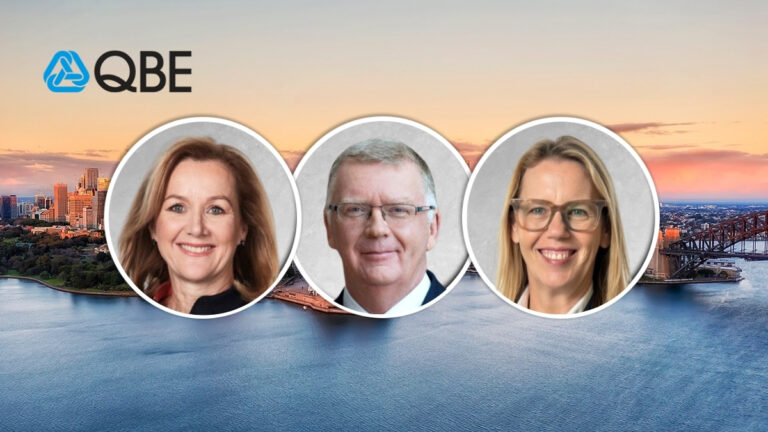 QBE Australia Pacific board with Melanie Willis, John Smith, and Sarah Johnson.