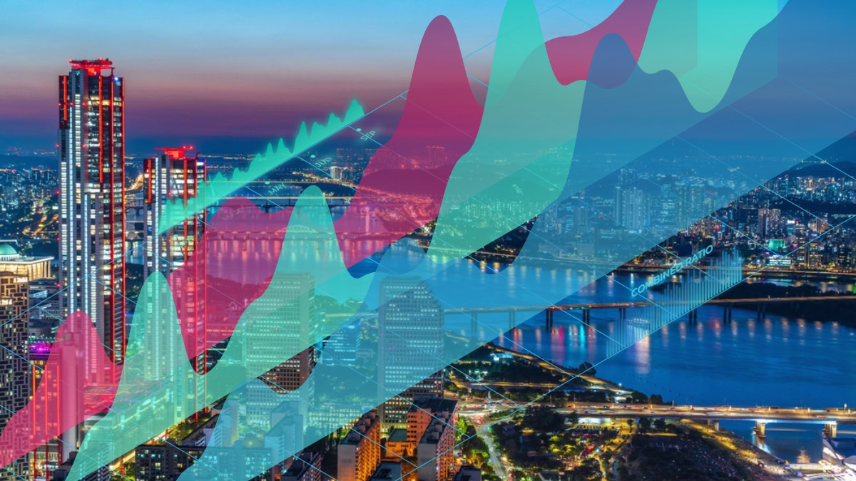 City skyline with rising stock market graphs, related to Fortegra's ratings upgrade.