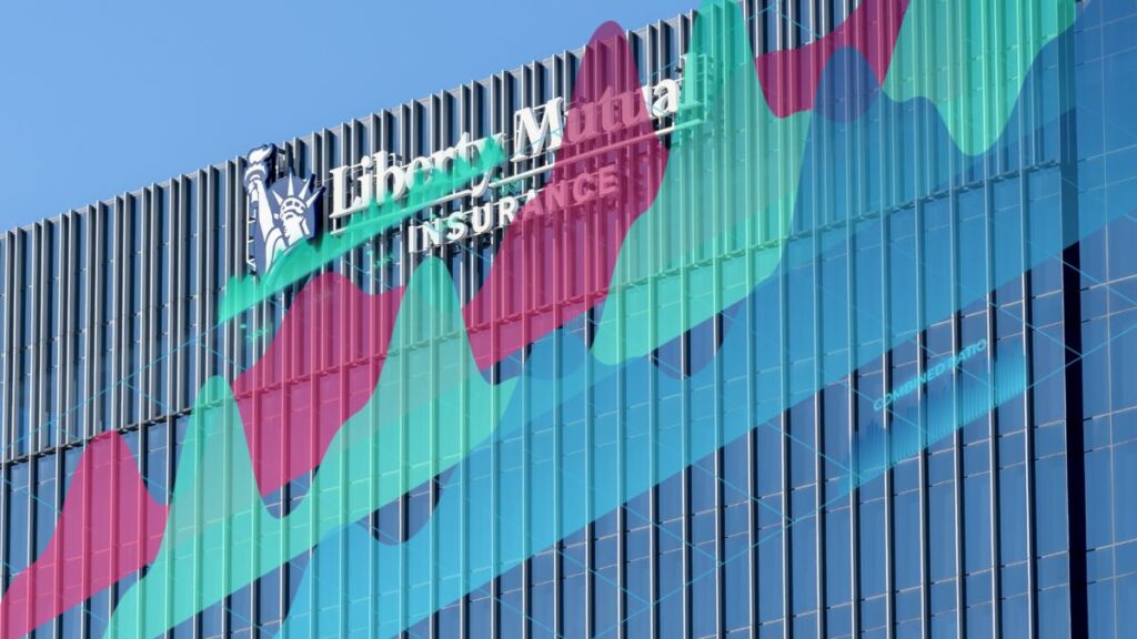 Liberty China building with insurance company logo, reflecting industry growth.