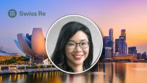 Swiss Re names Karen Tan chief underwriter for L&H Re Karen Tan, Swiss Re's chief underwriter for life & health, in front of Singapore skyline.