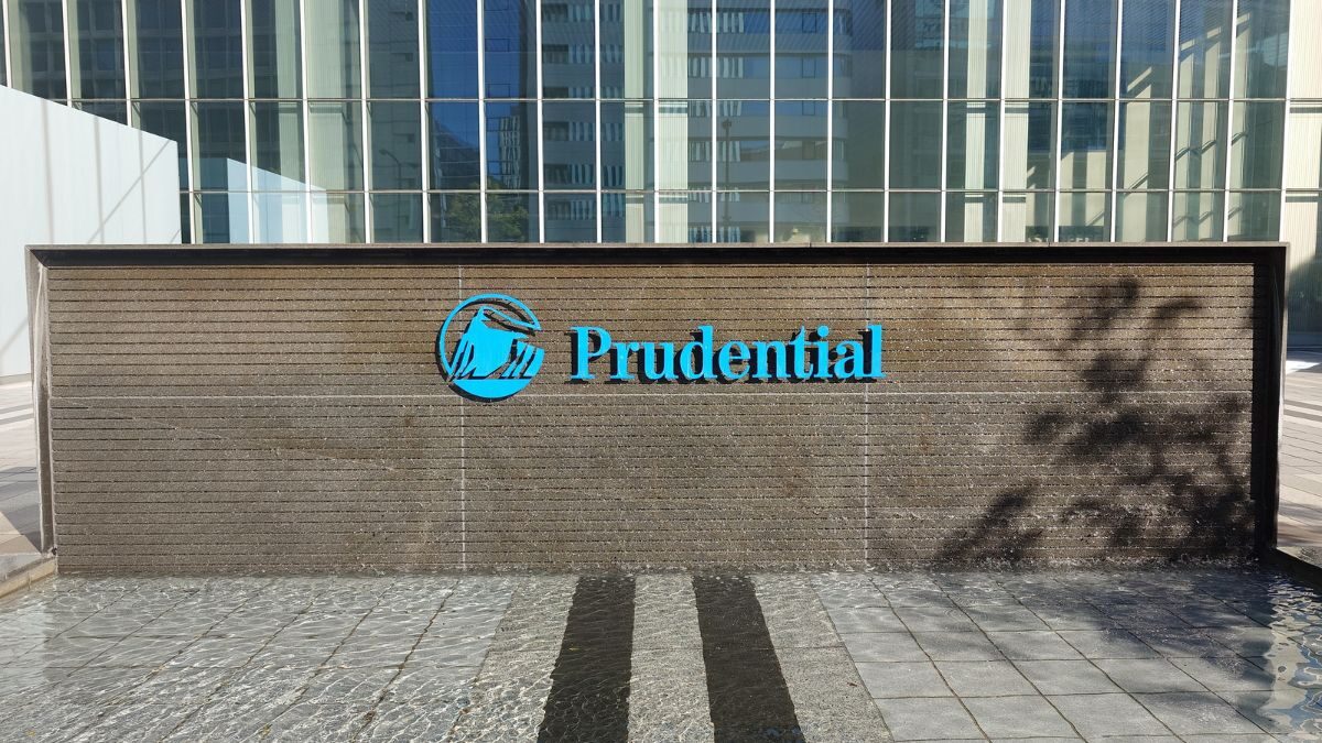Prudential Financial logo on building exterior in the US.