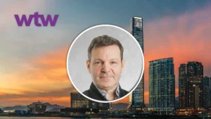 Greg Solomon returns to WTW as HK market leader for insurance consulting, technology Greg Solomon, market leader for insurance consulting and technology at WTW, pictured over Hong Kong skyline with WTW logo.