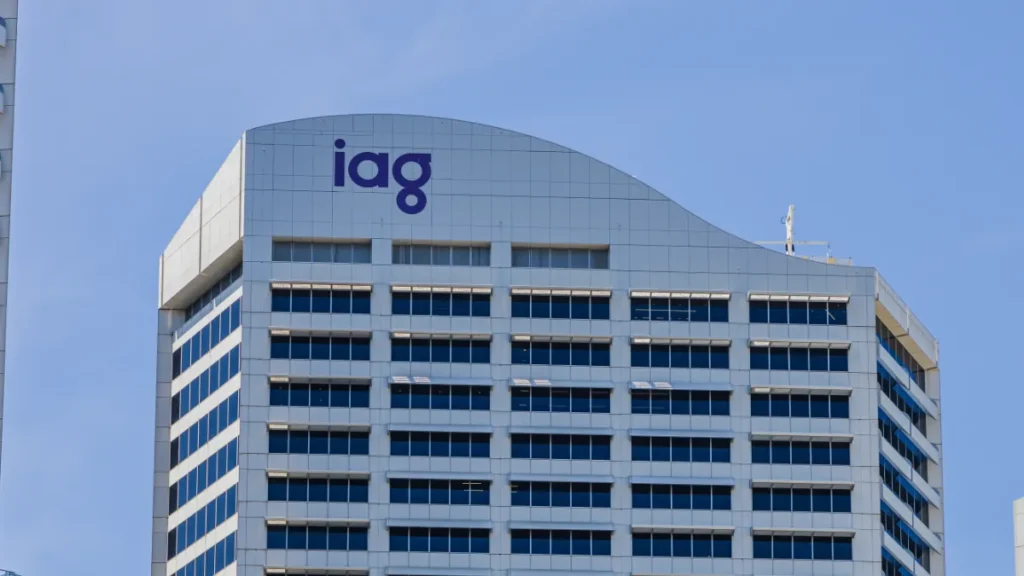 IAG office building with the company’s logo displayed on its facade.