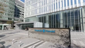 Prudential Japan probe puts misconduct sums at ¥6.17bn, insurer to cut branches by more than 60% Prudential Financial office building exterior with the company logo in a paved plaza.