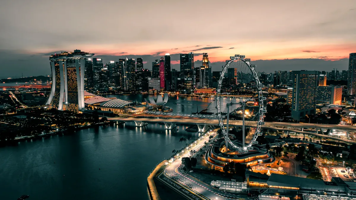 Singapore skyline at Marina Bay